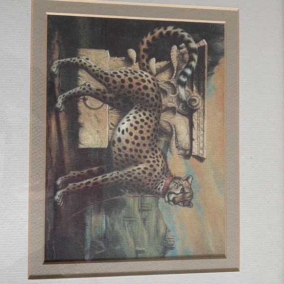 2 prints - Cheetah 🐆 print framed and double matted, old rose, Dbl matted - Picture 2 of 10